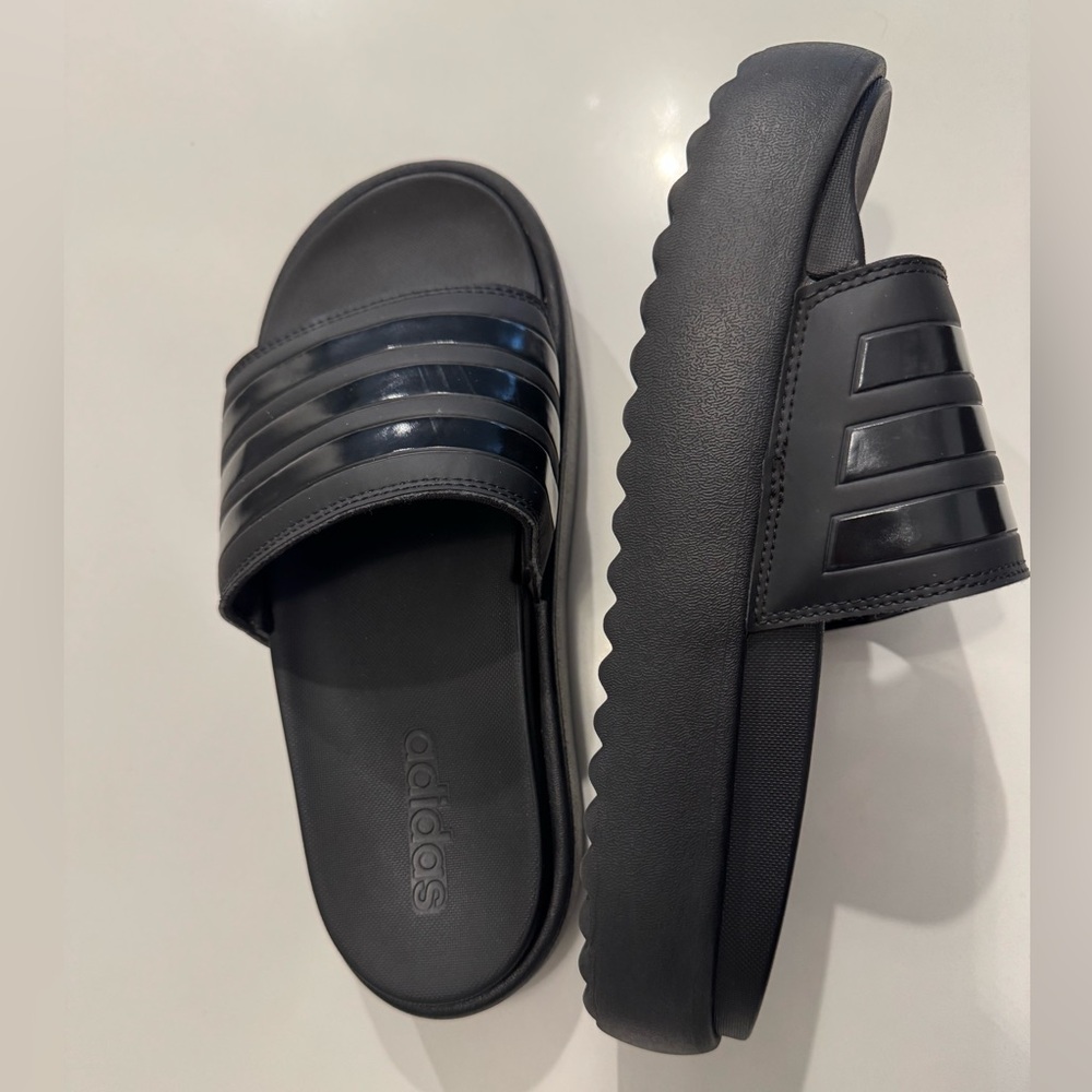 Adidas Women's Black Slide Sandals - Picture 3 of 6